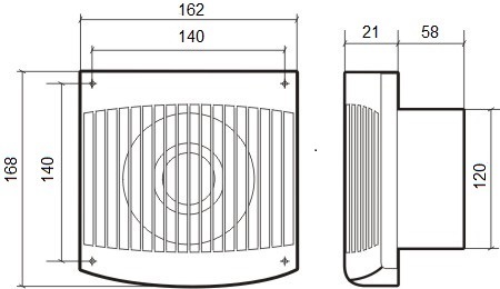 Вытяжной вентилятор ERA COMFORT 5 d125